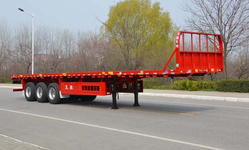 天骏德锦牌13米34.4吨3轴平板运输半挂车(TJV9400TPBH)