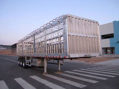 蒙凯牌13米33.5吨3轴铝合金仓栅式运输半挂车(MK9400CCYLH)