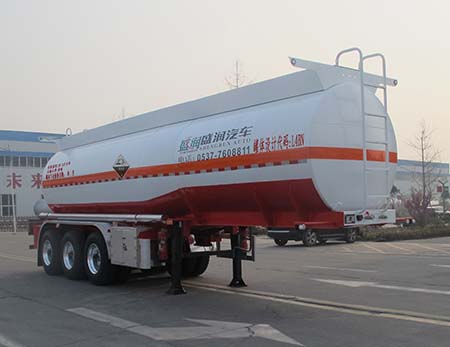盛润牌9.8米33.5吨3轴腐蚀性物品罐式运输半挂车(SKW9402GFWA)