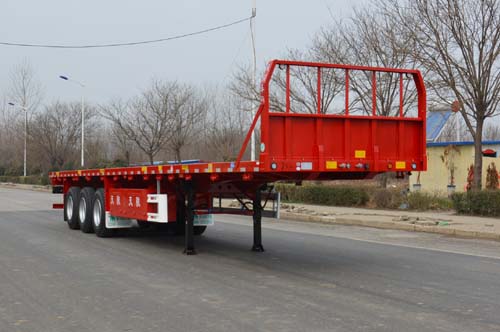 天骏德锦牌11米34.7吨3轴平板运输半挂车(TJV9400TPBE)
