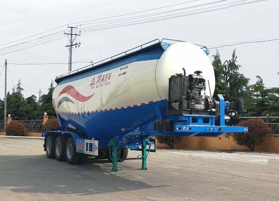 巨运牌9.9米33.4吨3轴中密度粉粒物料运输半挂车(LYZ9401GFL)