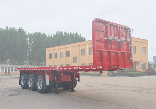 天威达牌9米35.2吨3轴平板运输半挂车(LTW9400TPB)