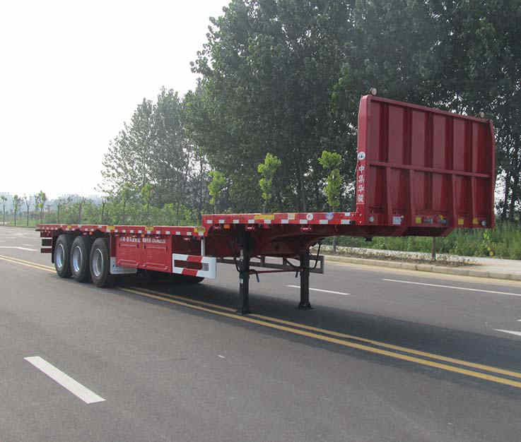 华骏牌13米35.4吨3轴平板运输半挂车(ZCZ9400TPBL)