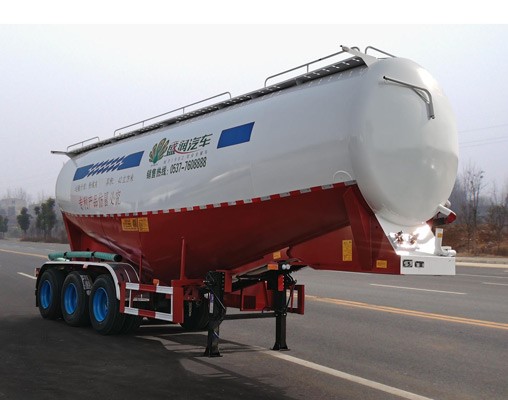 盛润牌9.2米33.7吨3轴中密度粉粒物料运输半挂车(SKW9405GFLW)