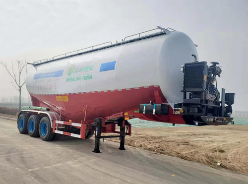 盛润牌10.3米32.2吨3轴中密度粉粒物料运输半挂车(SKW9409GFL1)
