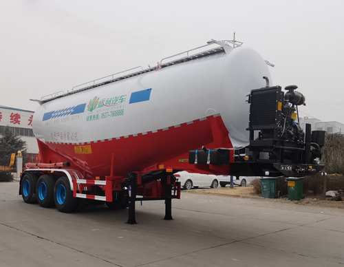 盛润牌10米32.6吨3轴中密度粉粒物料运输半挂车(SKW9405GFL1)