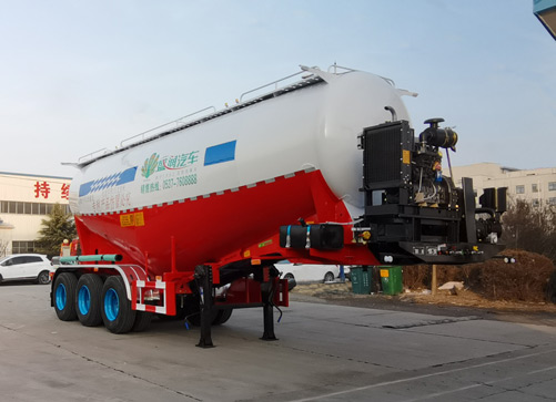 盛润牌9.5米33.1吨3轴中密度粉粒物料运输半挂车(SKW9407GFLF)