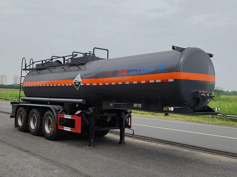 程力牌9.6米32.5吨3轴腐蚀性物品罐式运输半挂车(CL9401GFW)