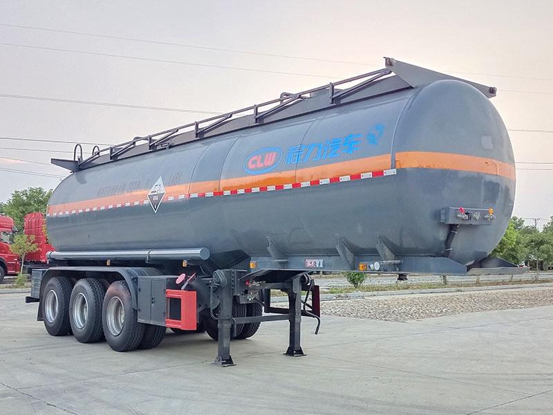 程力牌9.9米32吨3轴腐蚀性物品罐式运输半挂车(CL9402GFW)