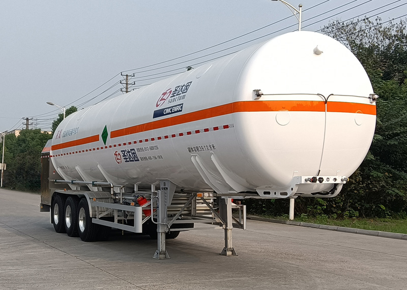 圣达因牌12.7米28.7吨3轴低温液体运输半挂车(SDY9402GDYN6)