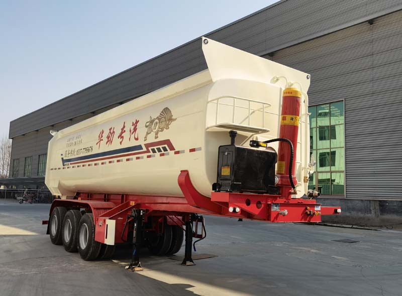 华劲牌9.9米31.7吨3轴中密度粉粒物料运输半挂车(LHS9401GFLHX)