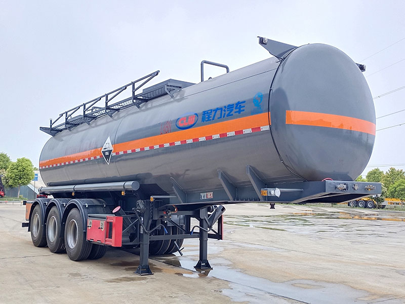 程力牌9.9米31.6吨3轴腐蚀性物品罐式运输半挂车(CL9406GFW)
