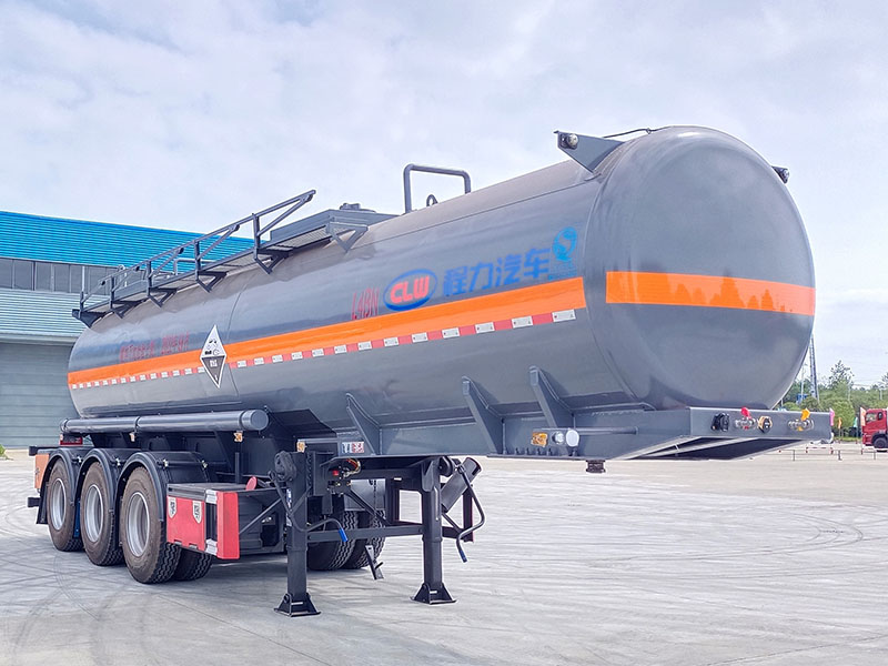 程力牌9.7米32.1吨3轴腐蚀性物品罐式运输半挂车(CL9404GFW)