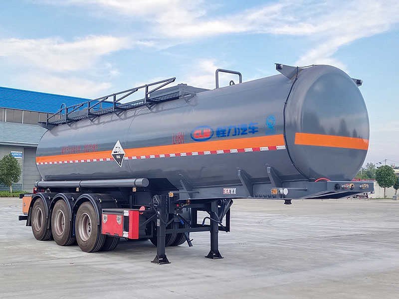 程力牌9.7米31.7吨3轴腐蚀性物品罐式运输半挂车(CL9403GFW)