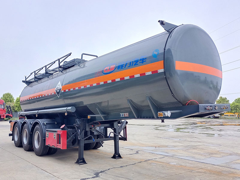 程力牌9.8米32.6吨3轴腐蚀性物品罐式运输半挂车(CL9408GFW)