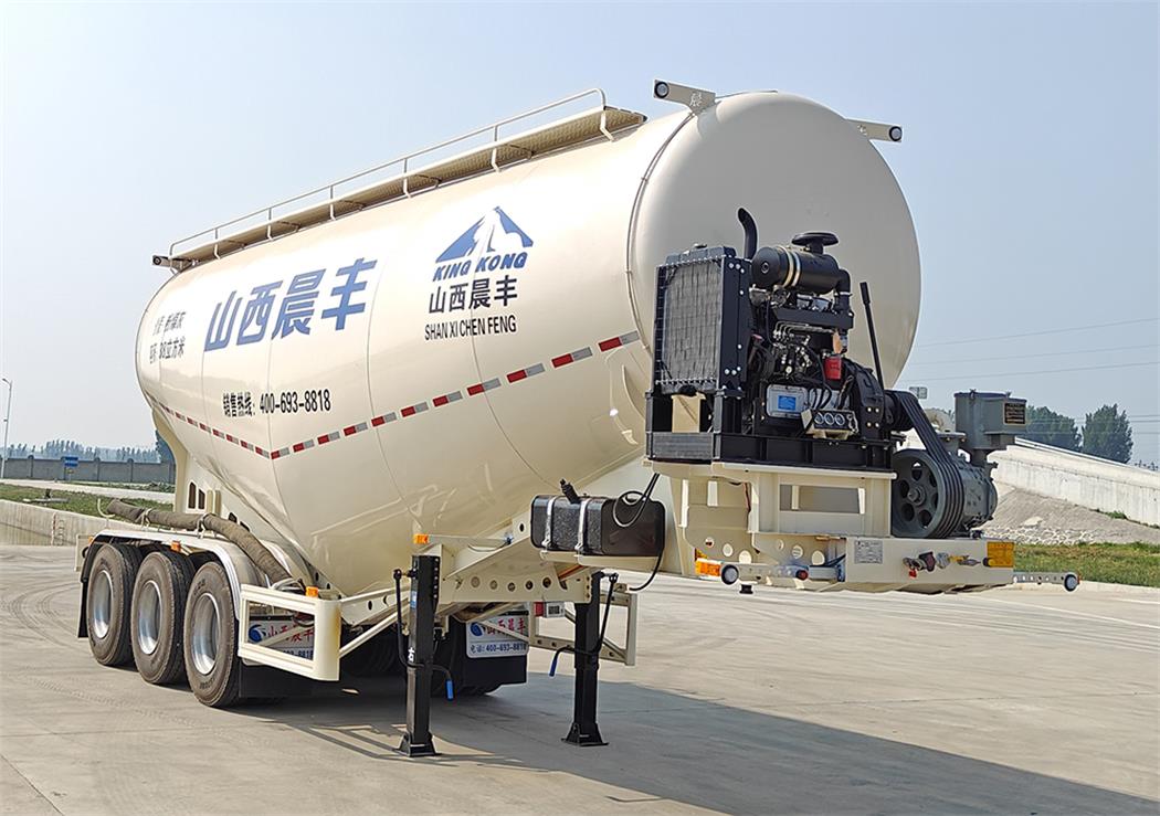 丞风牌9.5米33.9吨3轴中密度粉粒物料运输半挂车(JCF9400GFL38)