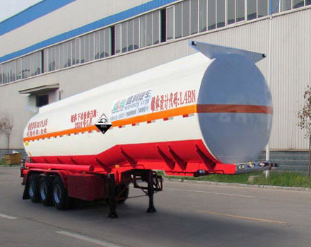 盛润牌9.8米31.5吨3轴腐蚀性物品罐式运输半挂车(SKW9400GFWA)