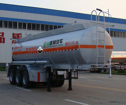 盛润牌10米31.4吨3轴腐蚀性物品罐式运输半挂车(SKW9401GFWT)