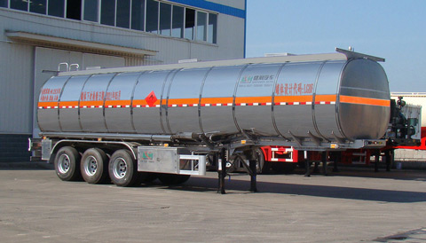 盛润牌12.2米33.4吨3轴铝合金易燃液体罐式运输半挂车(SKW9403GRYL)