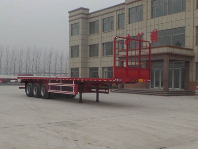 广达威牌13米34吨3轴平板运输半挂车(LCX9400TPB)
