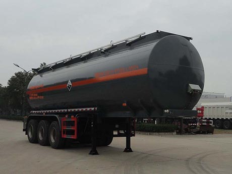 华威驰乐牌10米30.3吨3轴腐蚀性物品罐式运输半挂车(SGZ9401GFW)