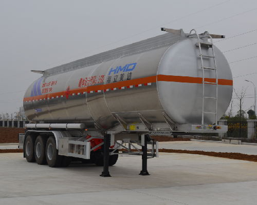 欧曼牌11.7米33.7吨3轴铝合金易燃液体罐式运输半挂车(HFV9405GRYA)