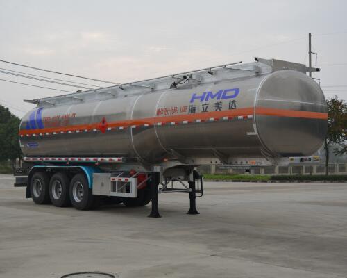 欧曼牌11.2米33.6吨3轴铝合金易燃液体罐式运输半挂车(HFV9402GRYA)
