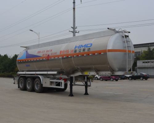欧曼牌11.7米33.7吨3轴铝合金易燃液体罐式运输半挂车(HFV9407GRYA)