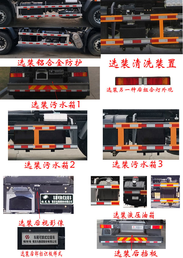 福龙马牌FLM5250ZXXDF6车厢可卸式垃圾车公告图片