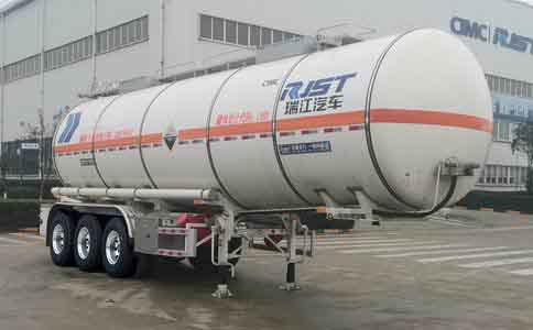 瑞江牌11.2米32.7吨3轴腐蚀性物品罐式运输半挂车(WL9408GFW)