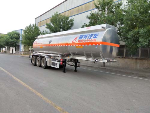 昌骅牌11米34.5吨3轴腐蚀性物品罐式运输半挂车(HCH9406GFWA)