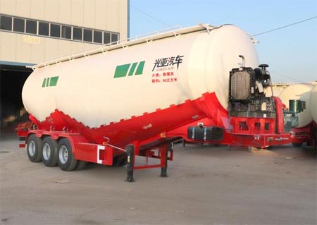 光亚通达牌11米31.4吨3轴低密度粉粒物料运输半挂车(JGY9406GFL)