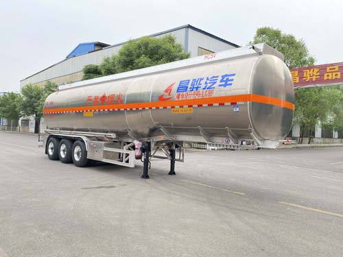 昌骅牌12.1米34吨3轴铝合金易燃液体罐式运输半挂车(HCH9406GRYLHJ3)