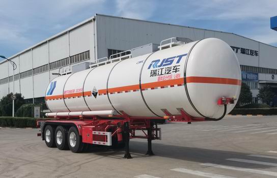 瑞江牌10.3米33.5吨3轴腐蚀性物品罐式运输半挂车(WL9405GFWD20Y)