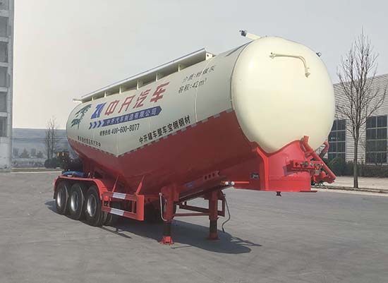 中开牌9.6米33.2吨3轴中密度粉粒物料运输半挂车(GJL9402GFL)