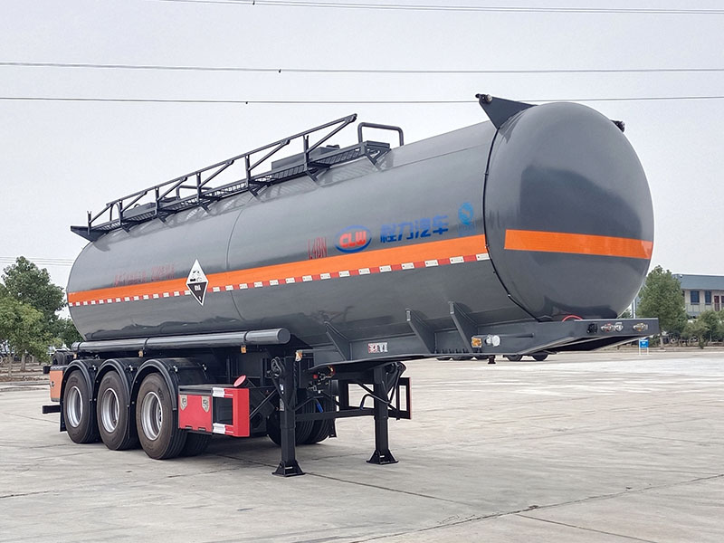 程力牌10.2米31吨3轴腐蚀性物品罐式运输半挂车(CL9405GFW)