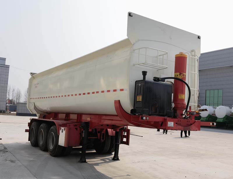 雨阳牌9.6米32.2吨3轴中密度粉粒物料运输半挂车(KFD9400GFLHX)