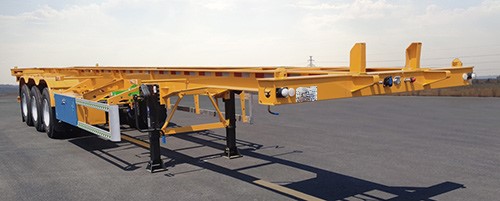 玖杰通达牌12.5米34.1吨3轴集装箱运输半挂车(JJV9400TJZ)
