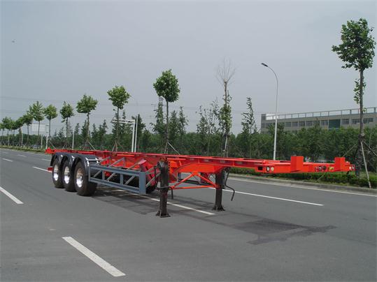 黄海牌12.4米35.8吨3轴危险品罐箱骨架运输半挂车(DD9401TWY)