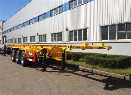 黄海牌9.8米35.1吨3轴危险品罐箱骨架运输半挂车(DD9402TWY)