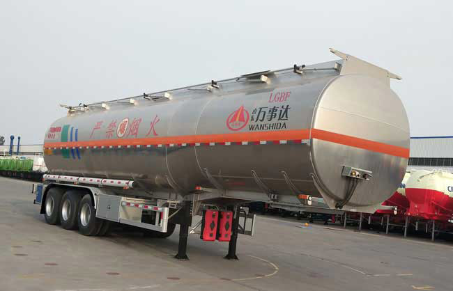 万事达牌12.4米33.6吨3轴铝合金易燃液体罐式运输半挂车(SDW9409GRYA)