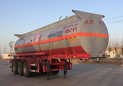川腾牌10米32.5吨3轴腐蚀性物品罐式运输半挂车(HBS9401GFW)