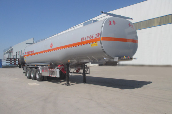 正康宏泰牌12.3米33.2吨3轴铝合金易燃液体罐式运输半挂车(HHT9404GRYB)