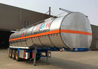 川腾牌10.9米31.5吨3轴易燃液体罐式运输半挂车(HBS9403GRY)