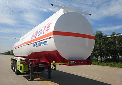 川腾牌11米32.3吨3轴腐蚀性物品罐式运输半挂车(HBS9403GFW)