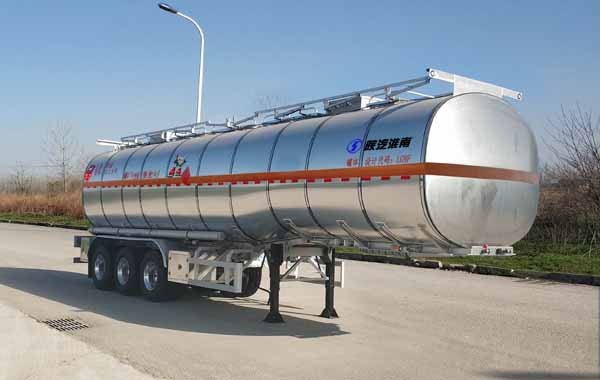 陕汽牌11.9米33.5吨3轴铝合金易燃液体罐式运输半挂车(SHN9400GRYP420)