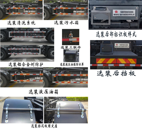 福龙马牌FLM5182ZXXDF6车厢可卸式垃圾车公告图片