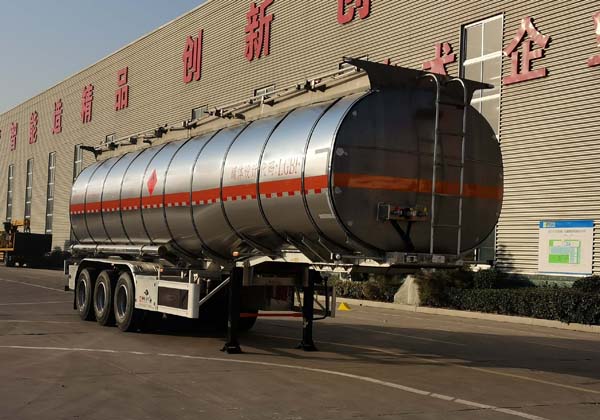 通亚达牌11.8米33.4吨3轴铝合金易燃液体罐式运输半挂车(CTY9406GRYLB46)