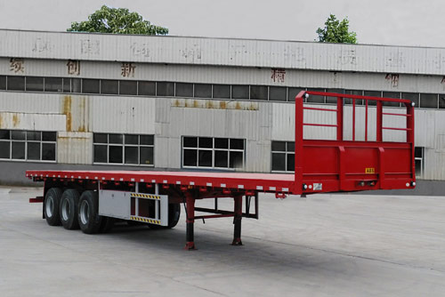 济世鑫牌13米33.8吨3轴平板运输半挂车(LYY9400TPB)