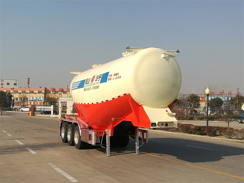 华宇达牌9.6米34吨3轴中密度粉粒物料运输半挂车(LHY9400GFL35A)
